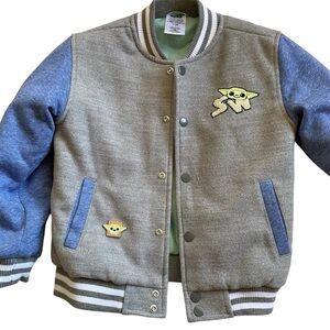 Disney Star Wars baby Yoda / Grogu baseball bomber jacket size small (kids)